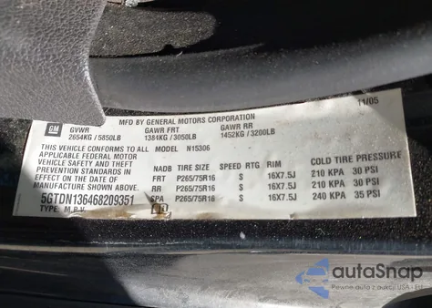 2006 Hummer H3 Suv из США, поврежденный, VIN 5GTDN136468209351